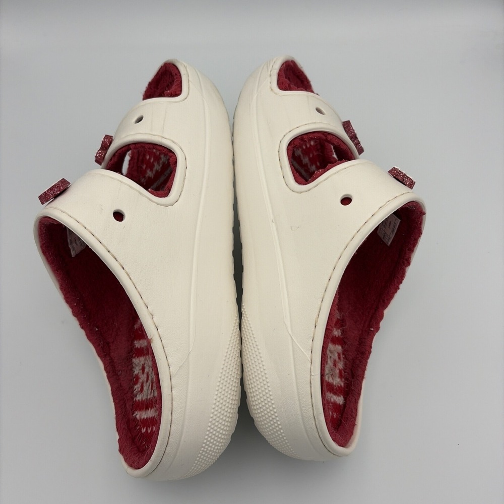 Crocs Classic Slip-On Lined Clogs Mens 9/Womens 11 Off White Christmas Jibbitzs - Picture 9 of 16